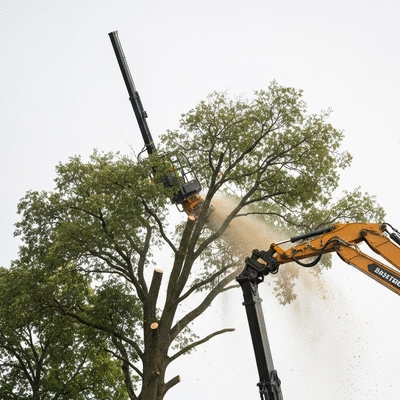 A tree removal process in action