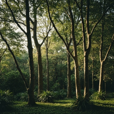 A serene landscape of trees, emphasizing the importance of preservation and care