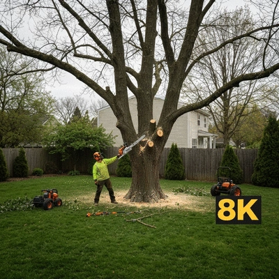 Professional tree removal process