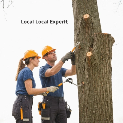 Local experts assessing trees for removal