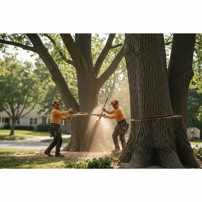 Tree removal services in action