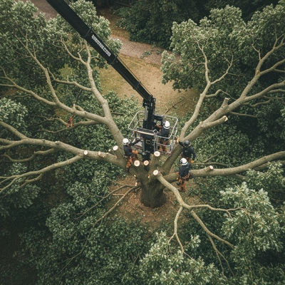 Tree removal service in action