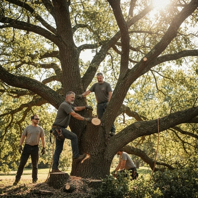 Tree removal service in action
