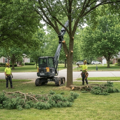 Tree removal service in action
